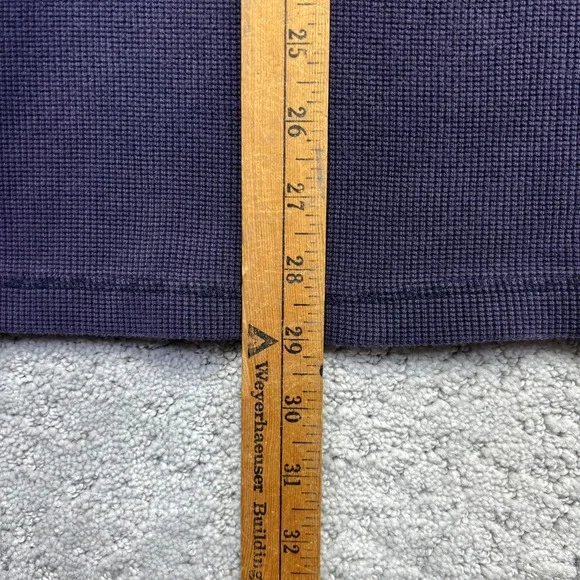 Lands End Thermal Shirt Mens XL Navy Purple Waffle Knit Long Sleeve Heavyweight - Picture 14 of 16